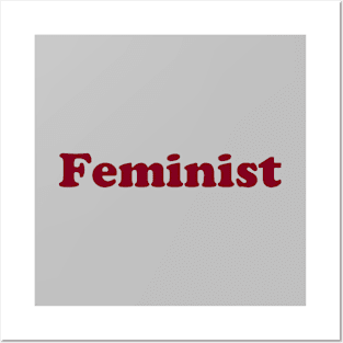 Feminist, burgundy Posters and Art